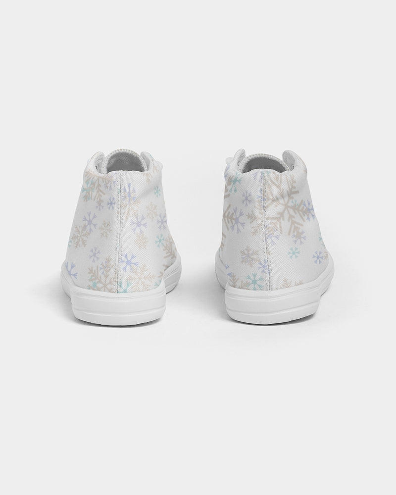 Snowflakes Kids Hightop Canvas Shoe