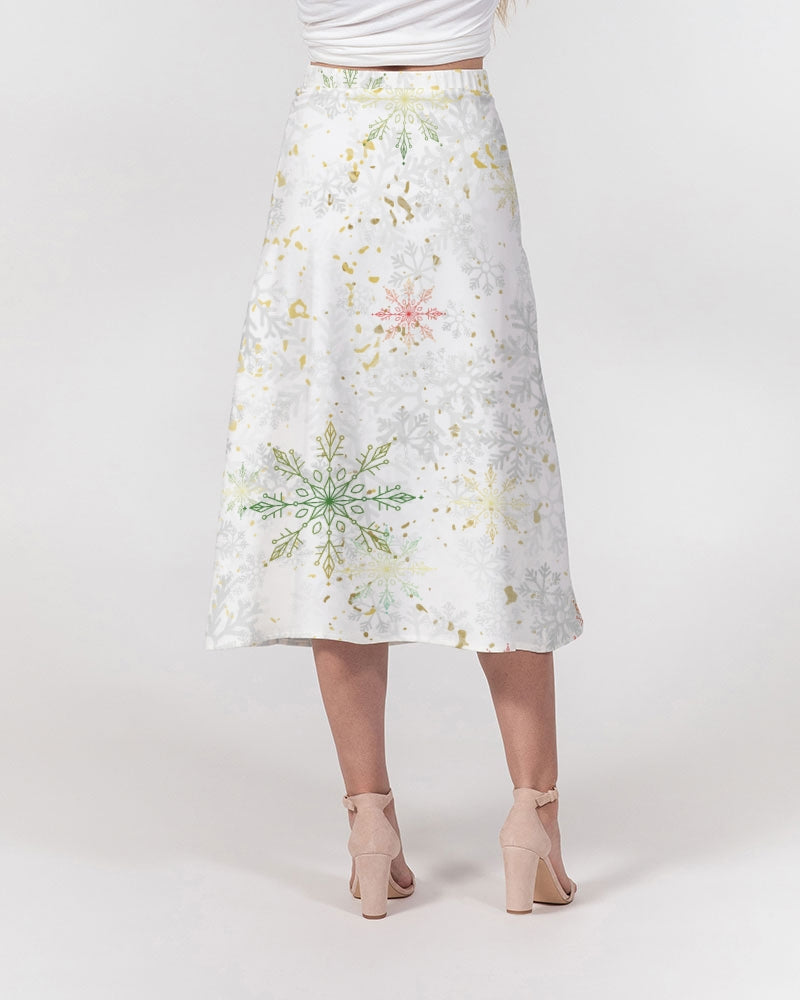 Christmas Women's All-Over Print A-Line Midi Skirt