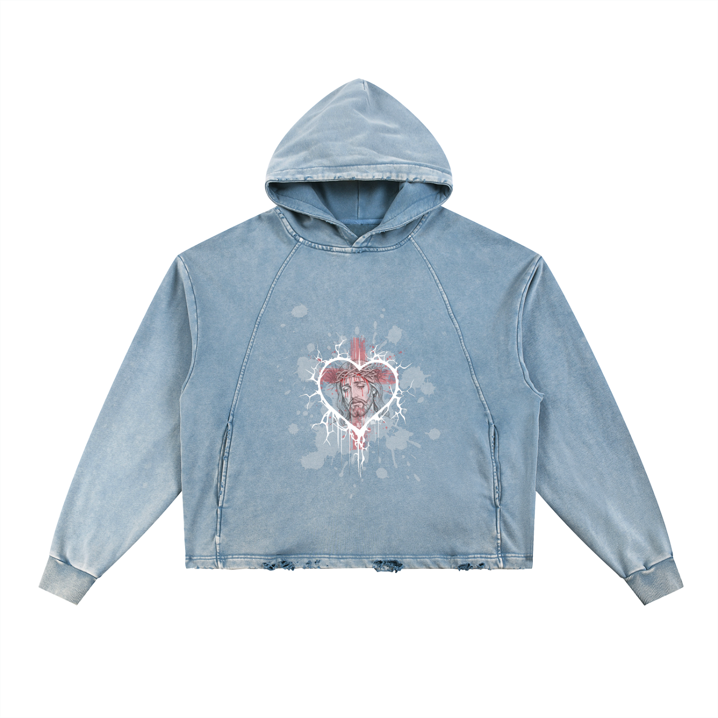 Vintage Washed,Frayed-Hem,Unisex,Fall,Autumn,Daily Casual,Sporty,Loose Fit,Winter,Faith Based Apparel