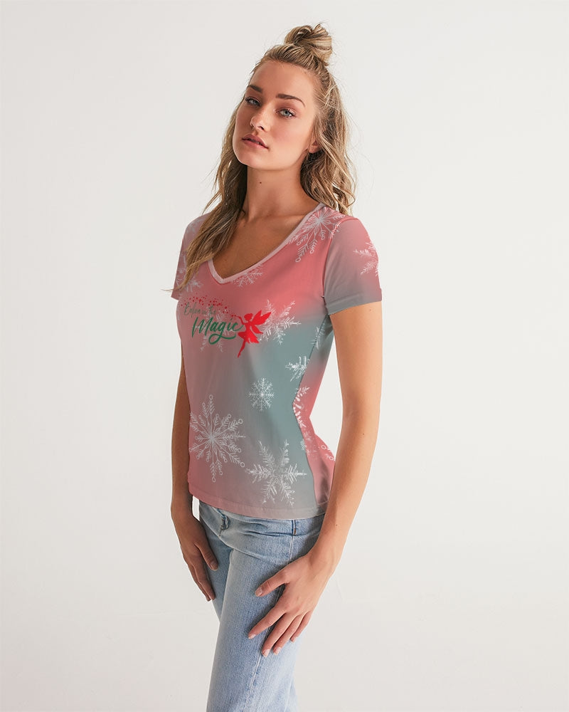 Women's Christmas V-Neck Tee