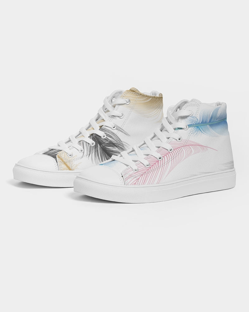 Hightop Shoes - Feather Print - Women's Shoes - Her Collective