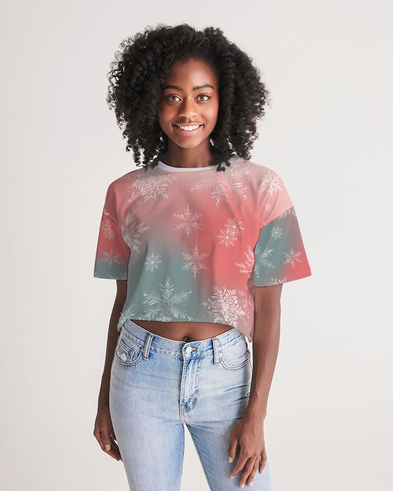 Women's Lounge Cropped Tee - Women's Christmas Tee