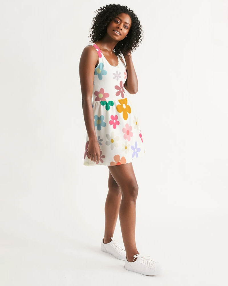 Women's Floral Scoop Neck Skater Dress