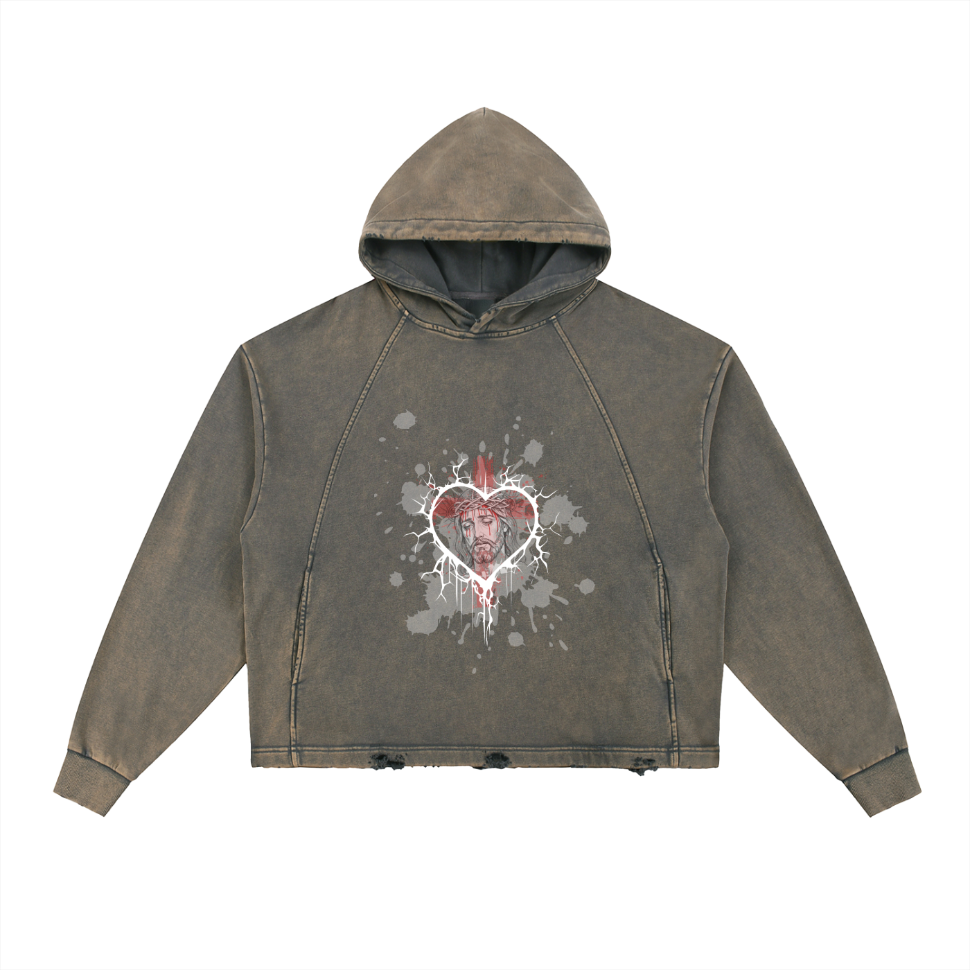 Vintage Washed,Frayed-Hem,Unisex,Fall,Autumn,Daily Casual,Sporty,Loose Fit,Winter,Faith Based Apparel