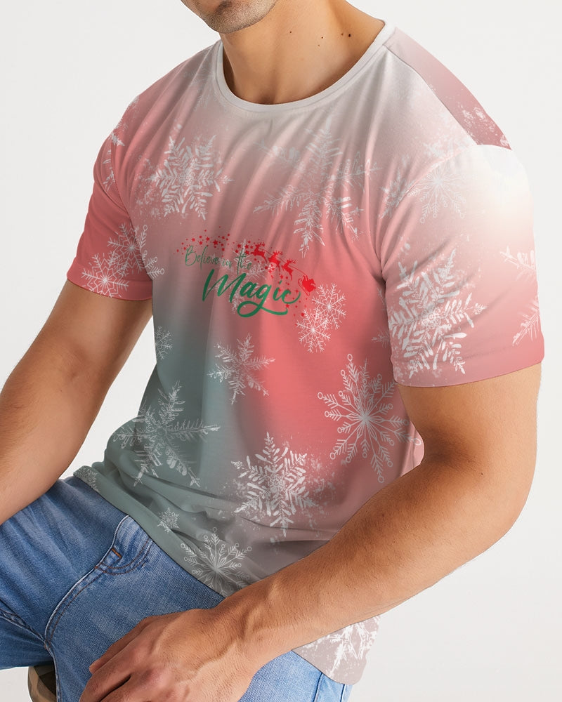 Men's Christmas Print Tee - Matching Father Mother Child Christmas Tee - Matching Tee